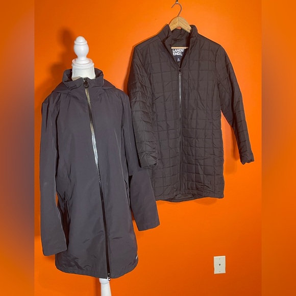 Lands End 3 in 1 Parka-Sz M-Black - Picture 9 of 12